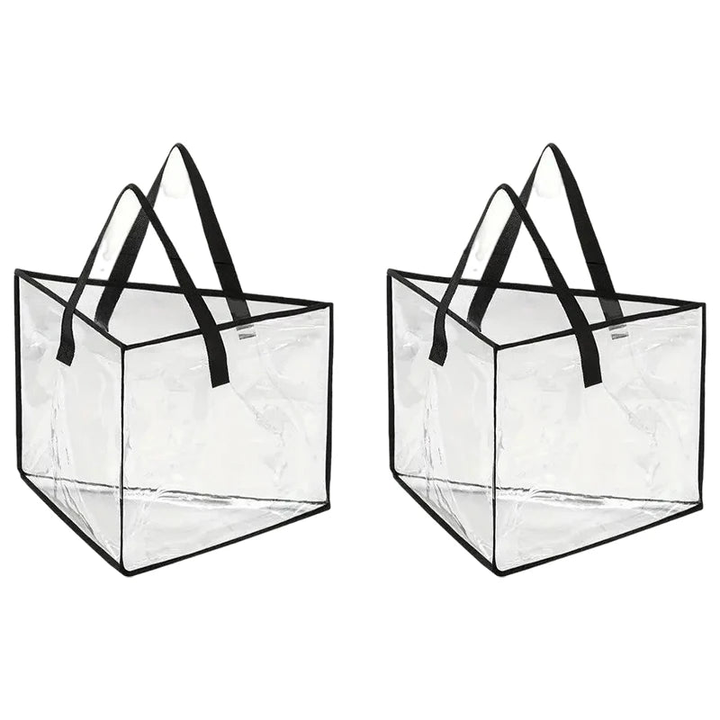 Clothes Hanger Storage Bag Organizer – Space Saving with Handles Closet Hanger Organizer Peaceful Pleasures Health and Wellness 2Pcs-Transparent