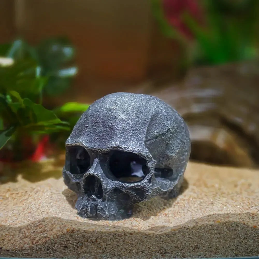 Funny Decorative Skull Head Ornament Simulation Resin Head Bone Model Realistic Skull Head Statue Landscape Peaceful Pleasures Health and Wellness