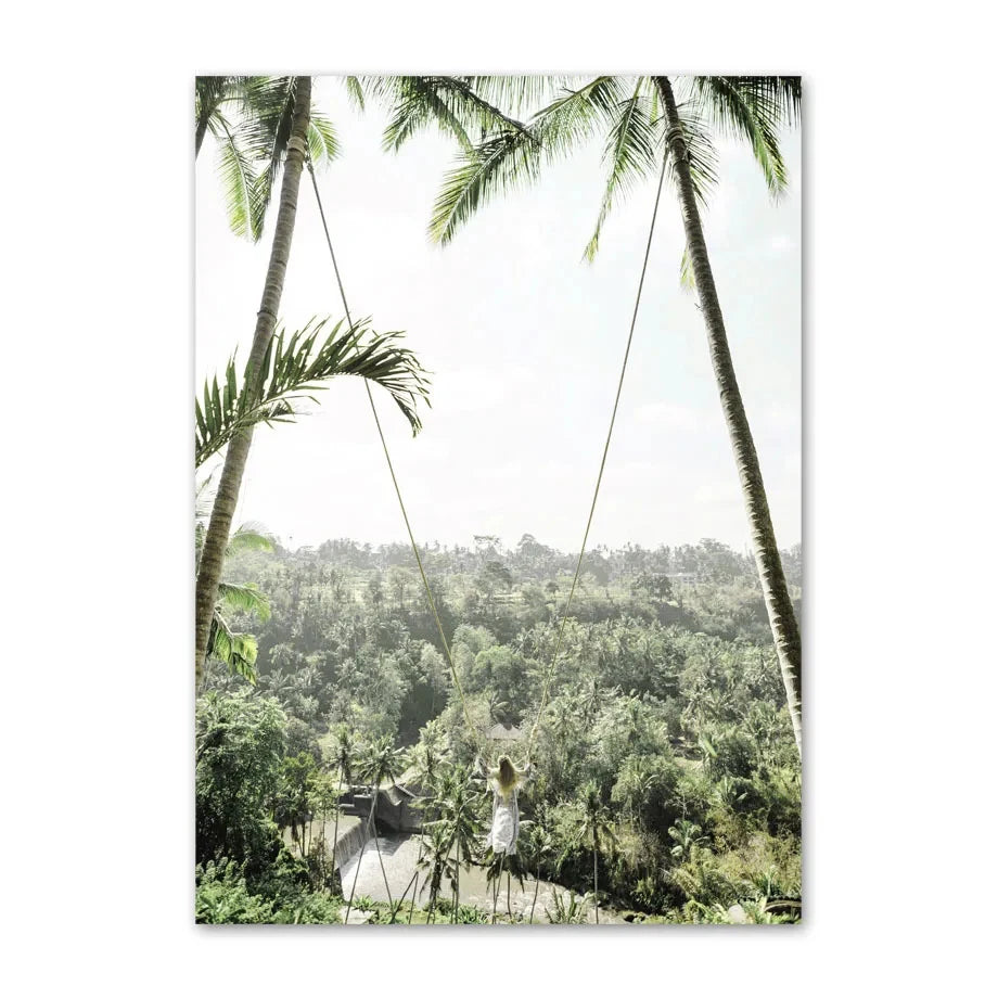 1pc frameless Canvas Painting Simple Wall Art Nature Green Leaf Landscape Poster Oil Painting Posters Prints Home Bedroom Liv Peaceful Pleasures Health and Wellness CJ51513 40x60cm Unframed