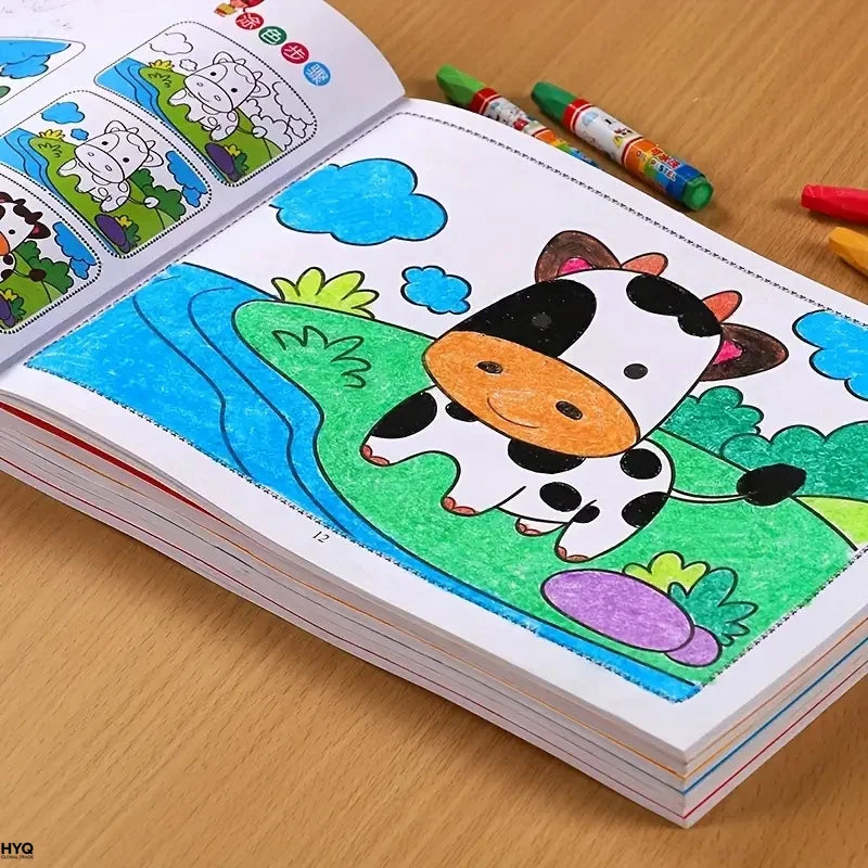 Step-by Step Painting Coloring Book Progressive Easy Hard Levels