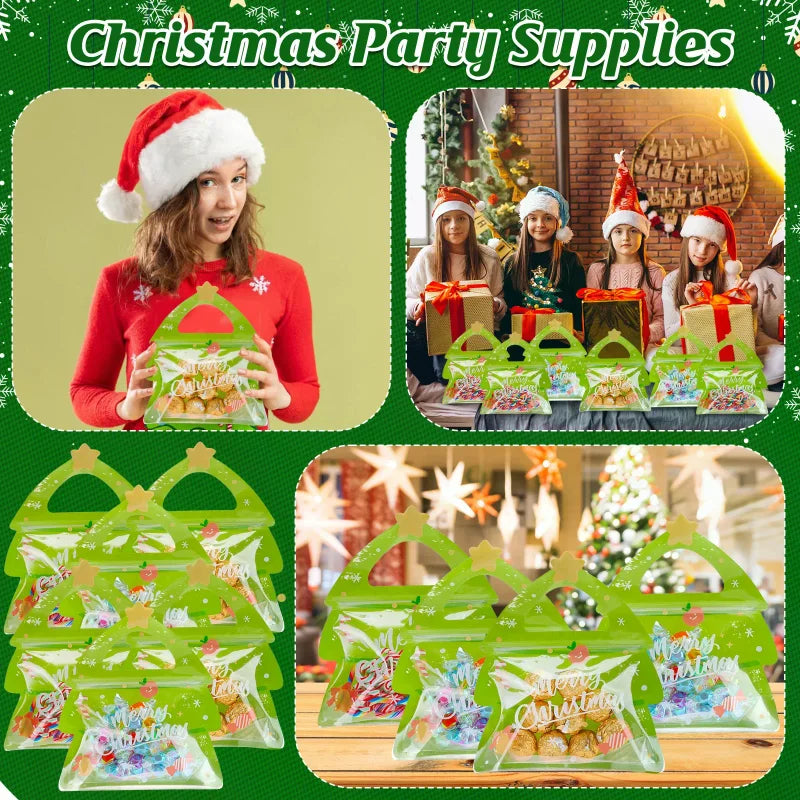 30-Pack Christmas Elk Ziplock Treat Bags | Resealable Goodie Bags