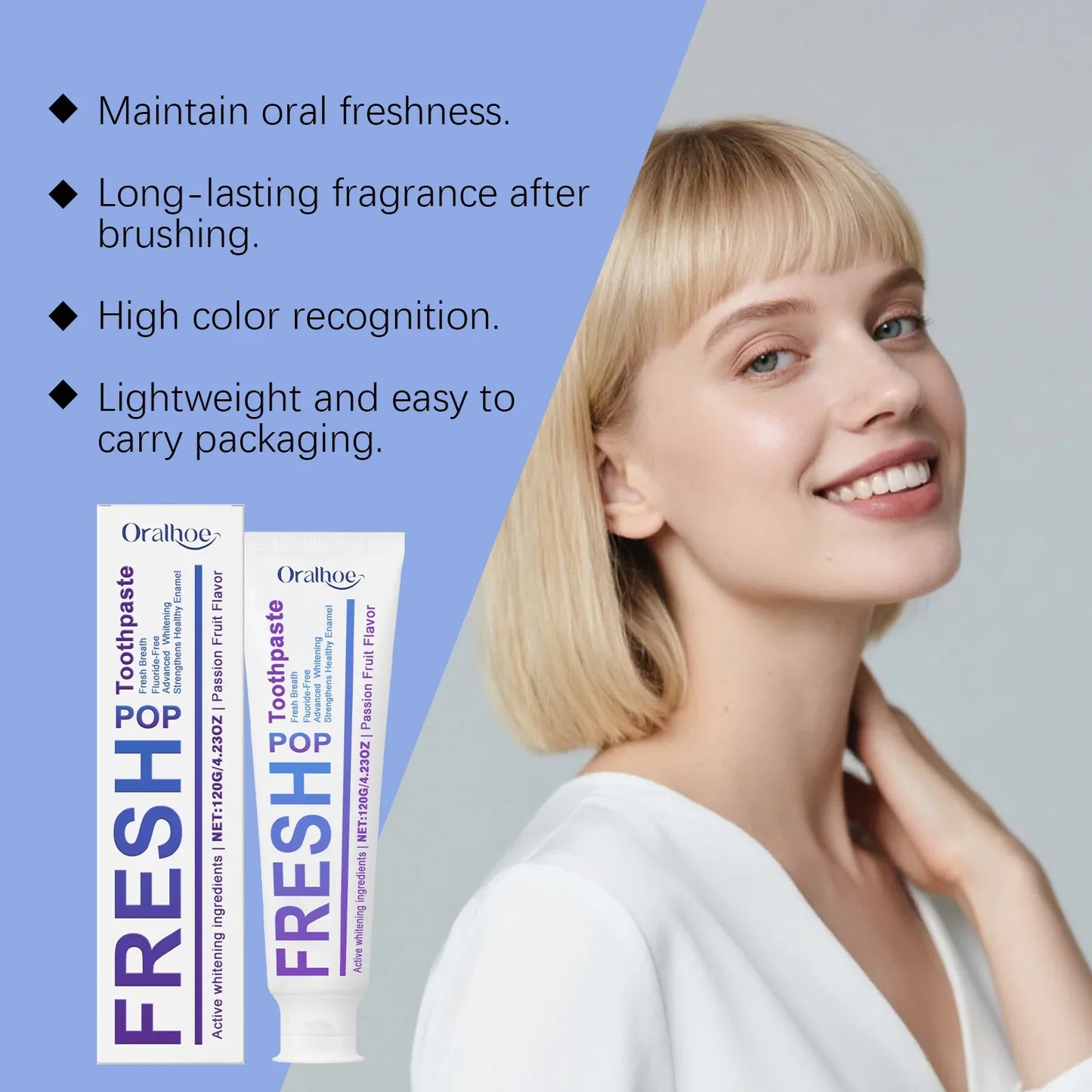 Purple Whitening Toothpaste – Fresh Breath & Enamel-Safe | 120g