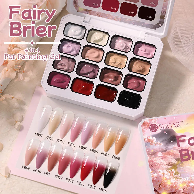 4-in-1 16 Color Nail Art Gel | Gradient Ombre Blush Polish
