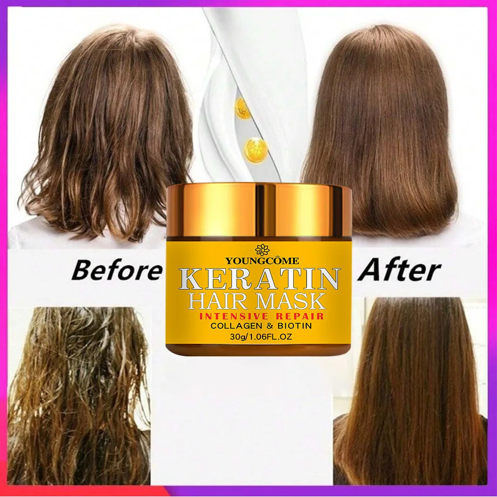 Hair Repairs Hair Mask Biotin Collagen Keratin Treatment Hairs Conditioner Hair Essential Oil Nourishing for Dry Damaged Peaceful Pleasures Health and Wellness