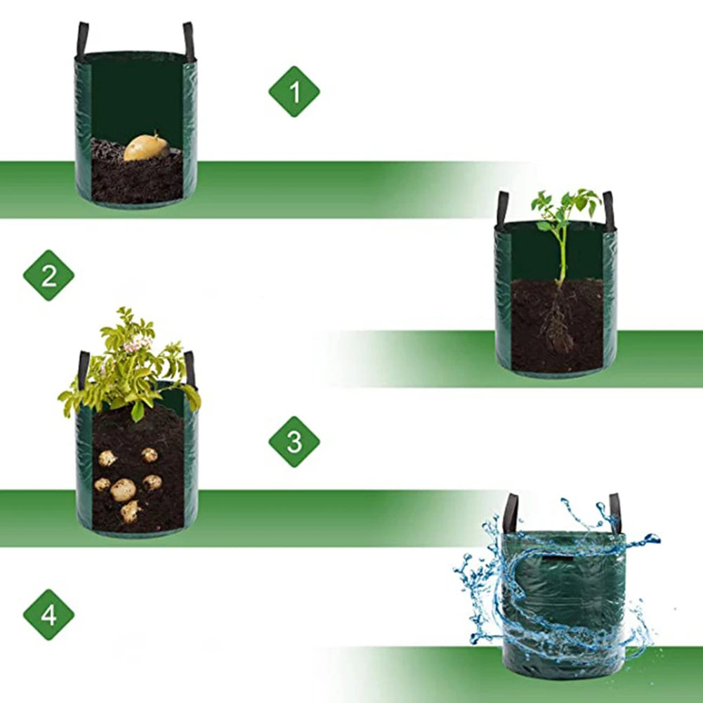 10-Gallon Grow Bags Vegetables Plants Handles Pots Garden Flower