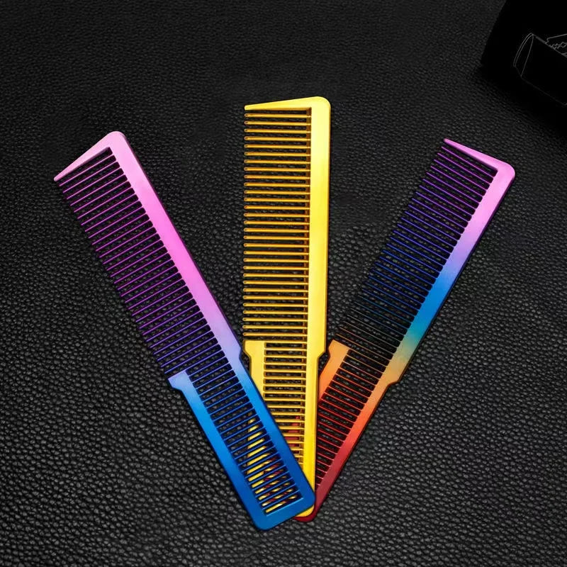 Salon Professional Electroplated Comb Barber Comb Stylist Styling Tool Accessories Salon Anti-static Hair Cut Comb Peaceful Pleasures Health and Wellness