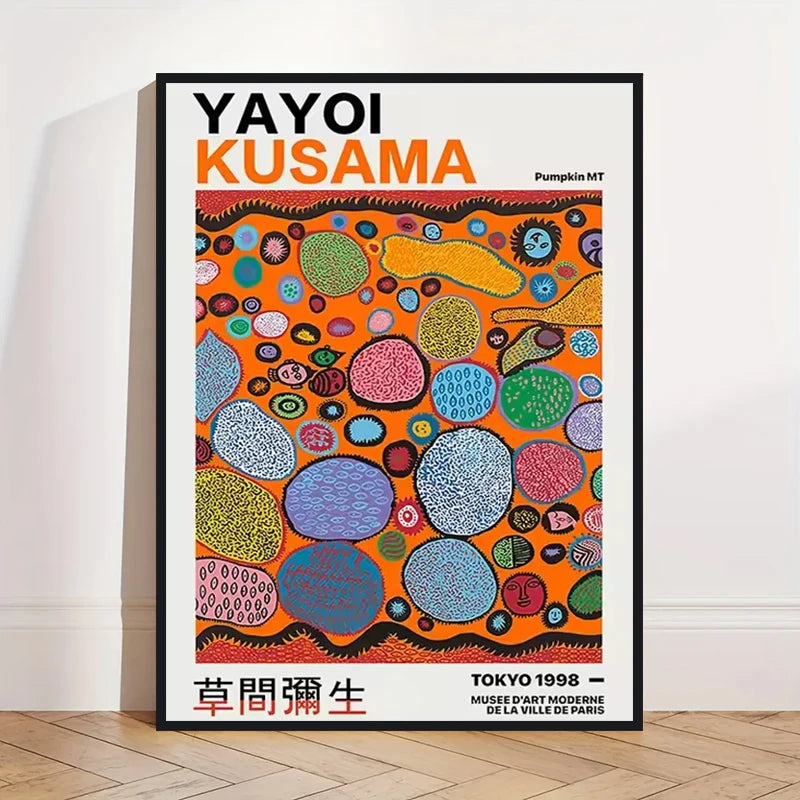 Yayoi Kusama Abstract Pumpkin Canvas Wall Art Print | Unframed