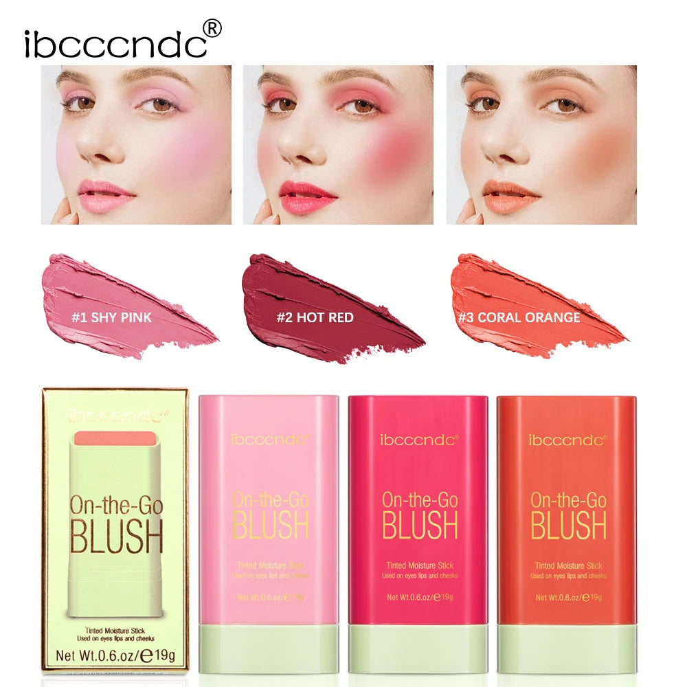 Make Up Functional Blush Stick Easy Color Rouge Blusher Cream Waterproof High Color Rendering Brightening Skin Tone Hot Peaceful Pleasures Health and Wellness