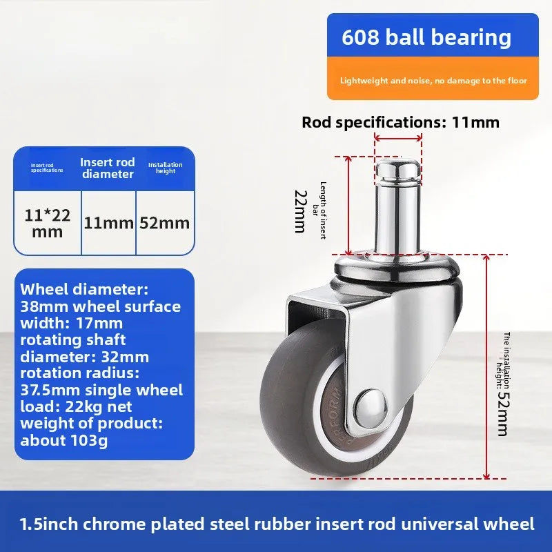 4PCS 2-Inch Heavy Duty Swivel Caster Wheels with Brake