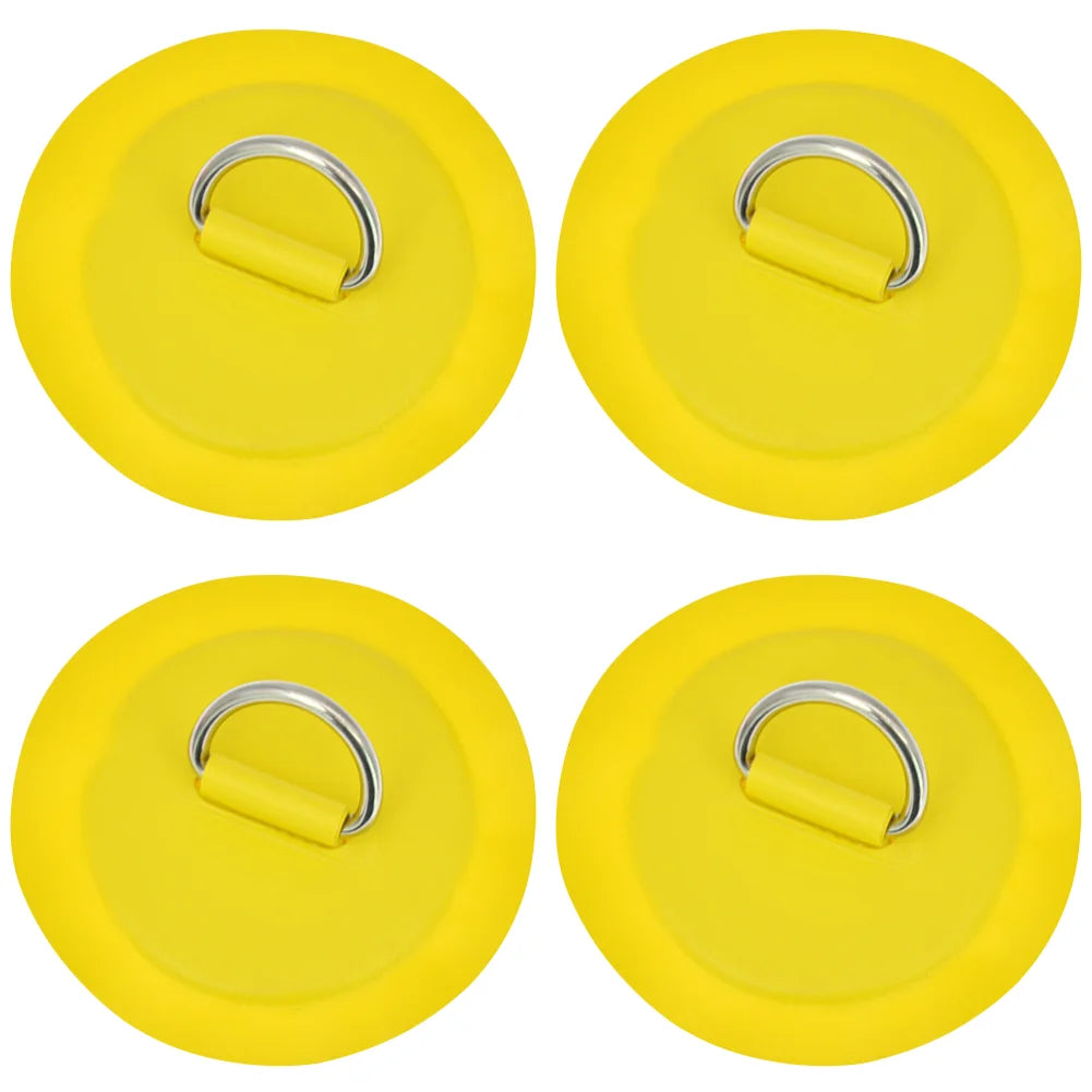 Inflatable Boat D-Ring Patch Stainless Steel PVC Pad Buckle For Kayak Raft Canoe Paddle Board SUP Surfboard Replacement Part Peaceful Pleasures Health and Wellness Yellow 4PCS
