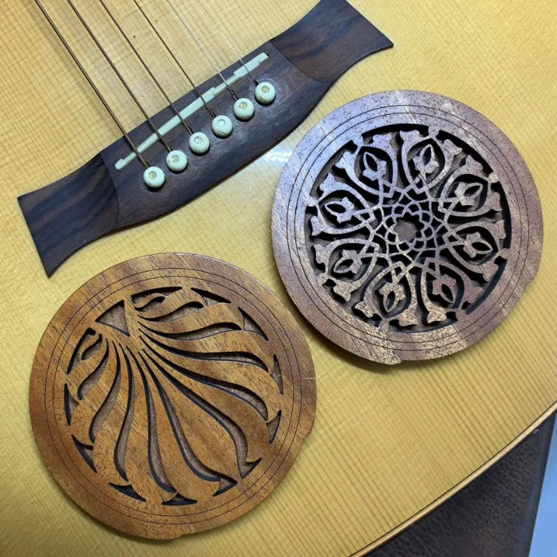 Guitar Wooden Soundhole Sound Hole Cover Block Feedback Buffer