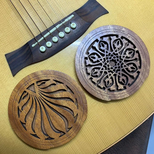 Guitar Wooden Soundhole Sound Hole Cover Block Feedback Buffer Peaceful Pleasures Health and Wellness