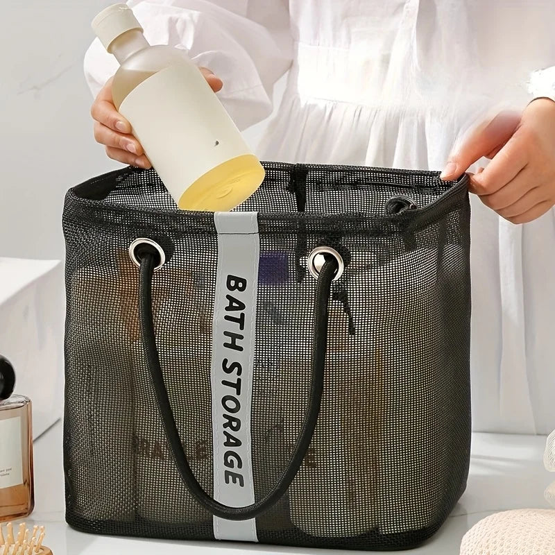 Portable Mesh Toiletry Bag – Quick-Dry Travel Shower Organizer
