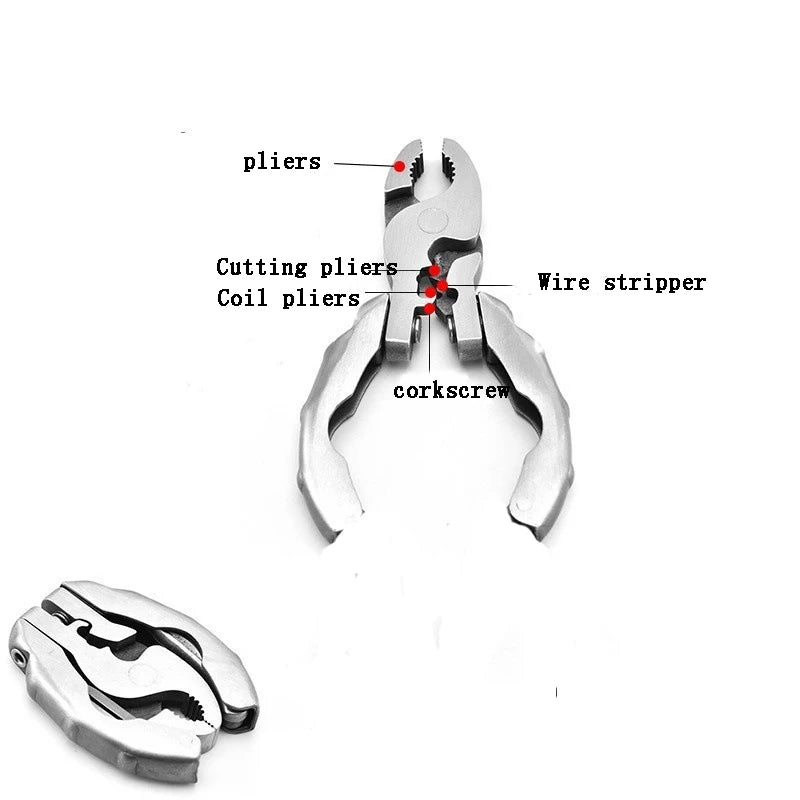 Multi-functional Mini EDC Tool Round Head Pliers Outdoor Camping Gadget Multi-purpose Combination Portable Tool Screws 9 in 1 Peaceful Pleasures Health and Wellness
