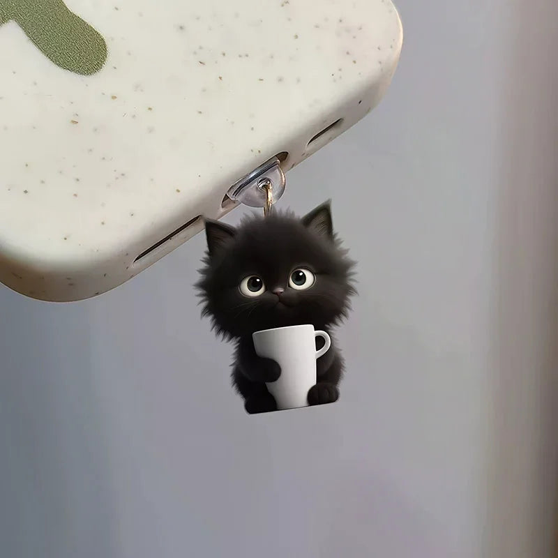 Cute Cat & Dog Type-C Dust Plug Charm Pendant