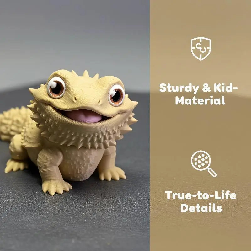 3D Printed Bearded Dragon Figurine | Reptile Desk Ornament