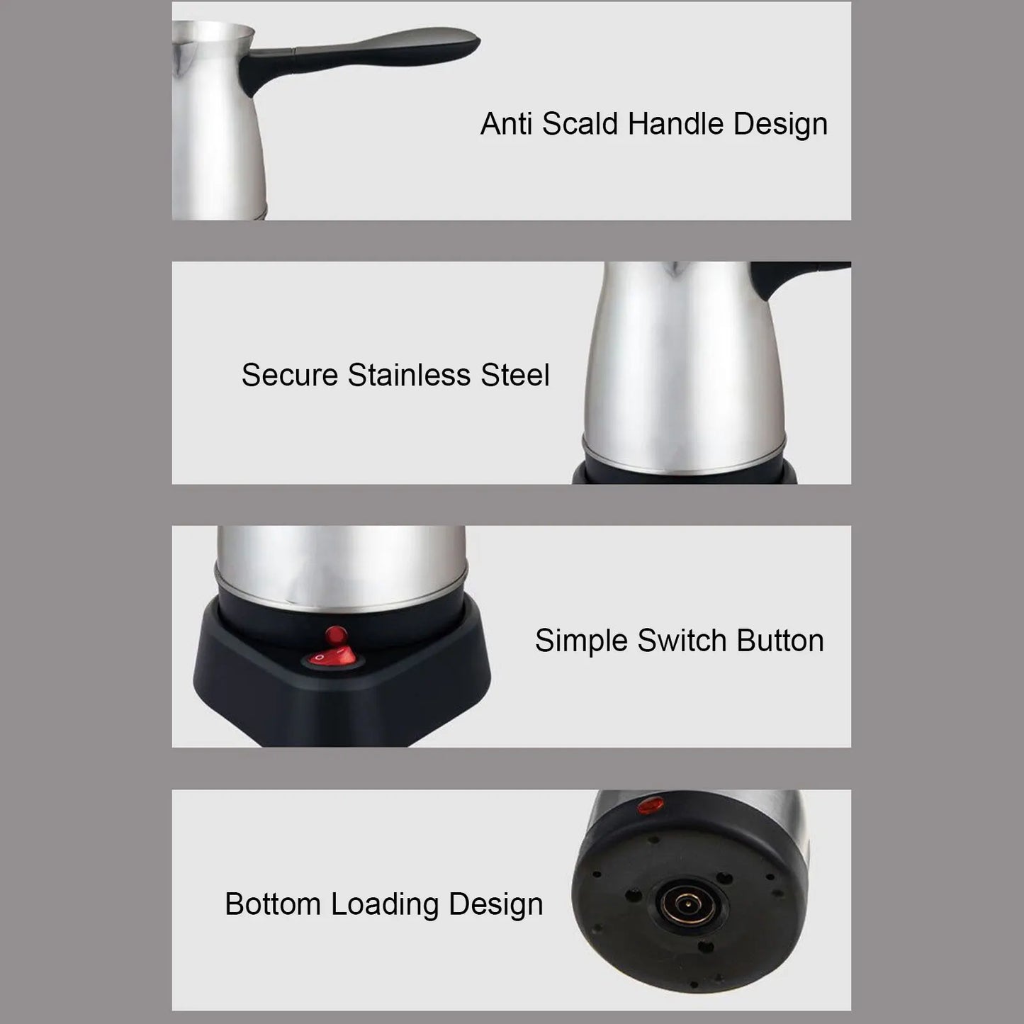 Turkish Electric Coffee Pot | 500ml Stainless Steel 600W