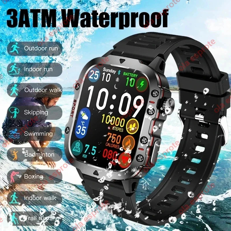 New in Military Smart Watch Women 3ATM Outdoor Sport Watch GPS Fitness Tracker Health Monitor BT Calls Smartwatch For Men Women Peaceful Pleasures Health and Wellness