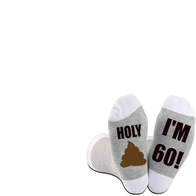 Funny Milestone Birthday Socks Gift – 30th 40th 50th 60th 70th 80th Novelty Birthday Socks Peaceful Pleasures Health and Wellness 60th