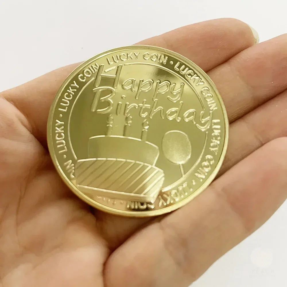 Commemorative Medal, Festival Celebration, Lucky Coin, Happy Birthday Commemoration Peaceful Pleasures Health and Wellness