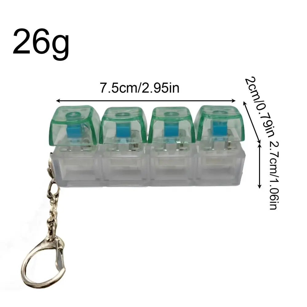 LED Keyboard Fidget Keychain Clicker Toy – Adults & Kids