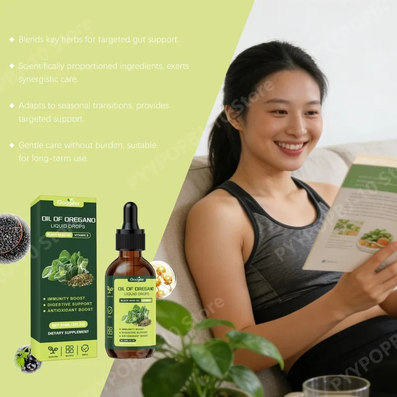 Oregano Oil Liquid Drops | Herbal Immune Support Supplement