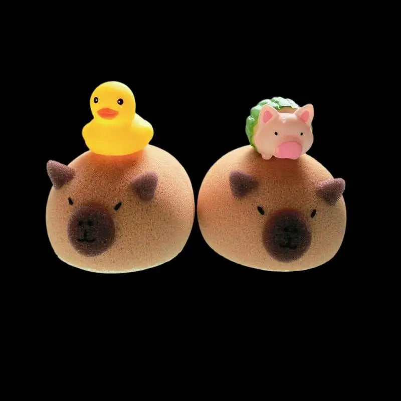 Capybara Shaped Bath Sponge Ball Soft Foaming Back Scrubber For Kids Gentle Exfoliating And Massage Cleaning Tool Peaceful Pleasures Health and Wellness