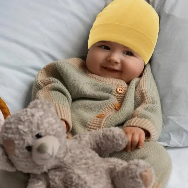 3-Pack Soft Cotton Baby Hats | Newborn Caps 0–6 Months
