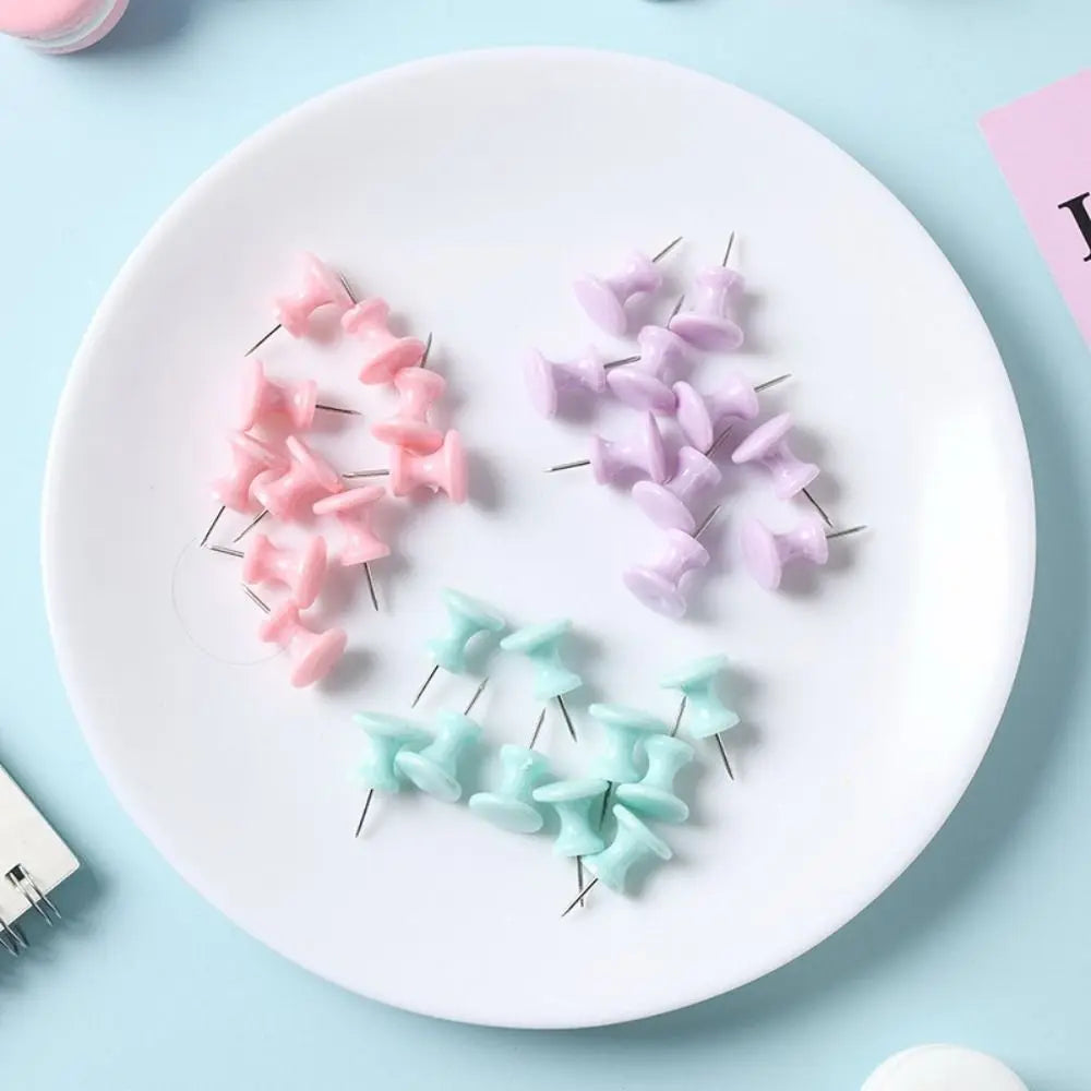 Portable Macaron Color Pushpin Thumbtac Fixing Pin Plastic Board Push Pin Small Fresh Thumb Tacks School Peaceful Pleasures Health and Wellness