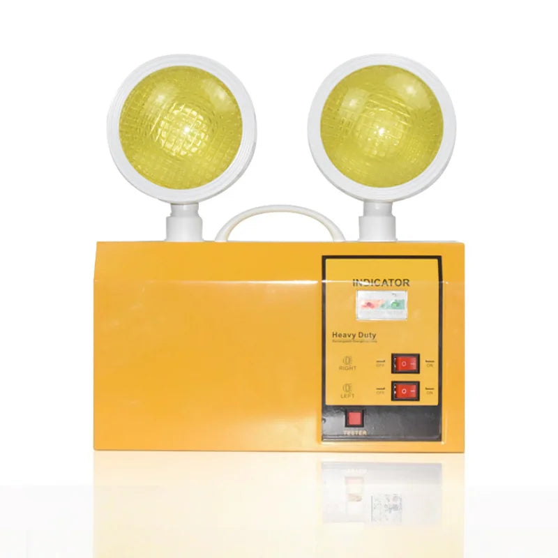 Dual-Head LED Emergency Light | Auto Wall-Mount Safety Lamp