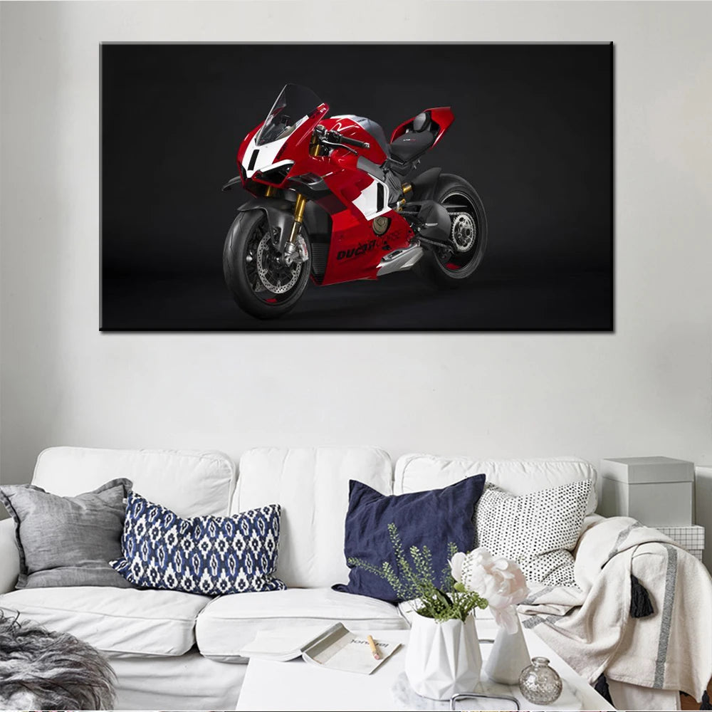 Canvas Wall Arts Home Decor Streetfighter V4 S Ducati Panigale V4 R Motorbike Wallpaper Decoration Picture Living Room Artwork Peaceful Pleasures Health and Wellness
