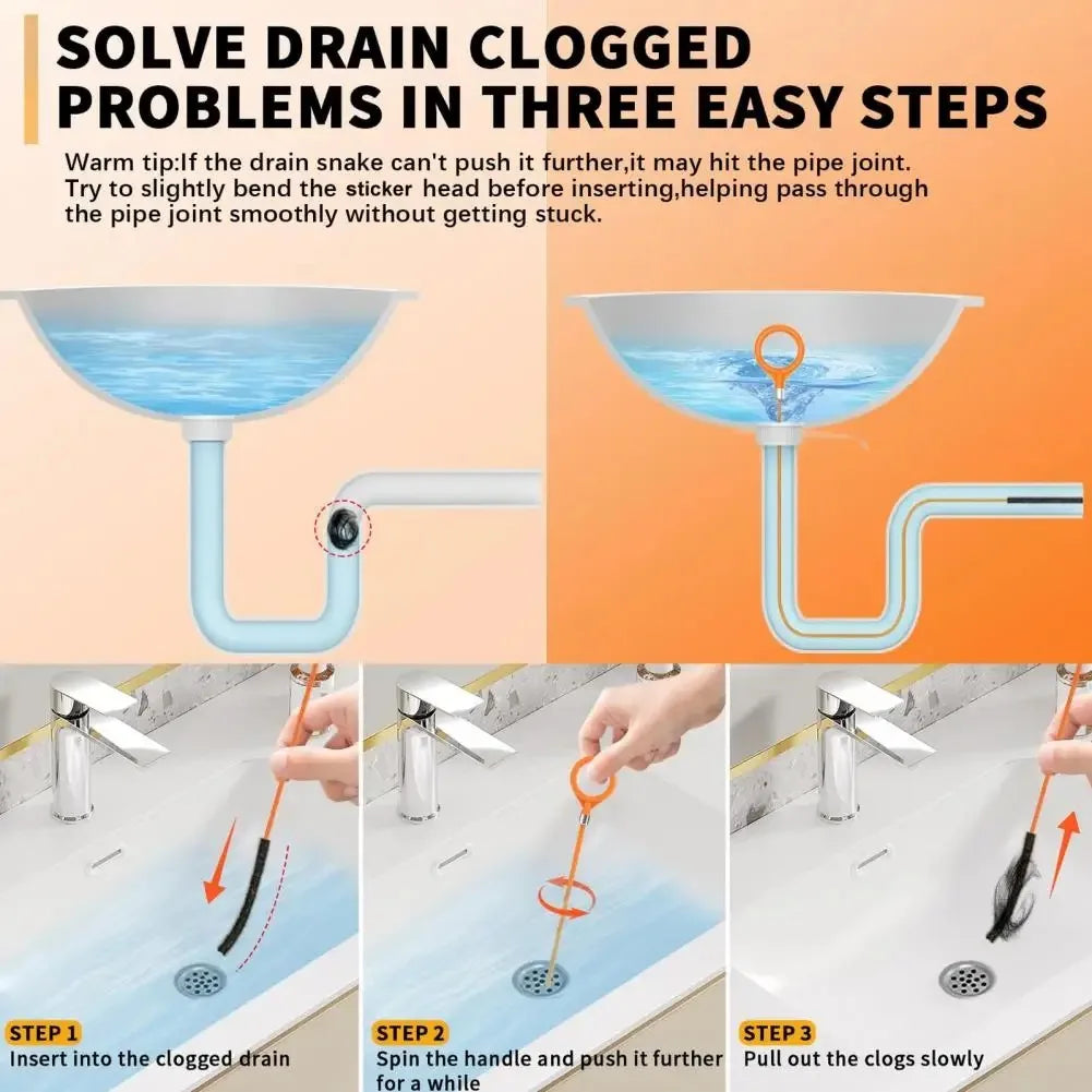 Flexible Drain Pipe Cleaning Brush – Sink, Bathtub & Shower