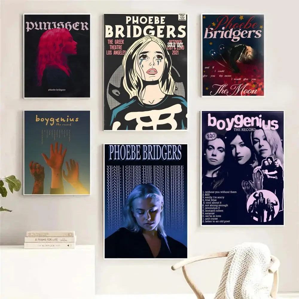 Phoebe Bridgers Poster – HD Waterproof Self-Adhesive Wall Art Music Wall Poster Peaceful Pleasures Health and Wellness