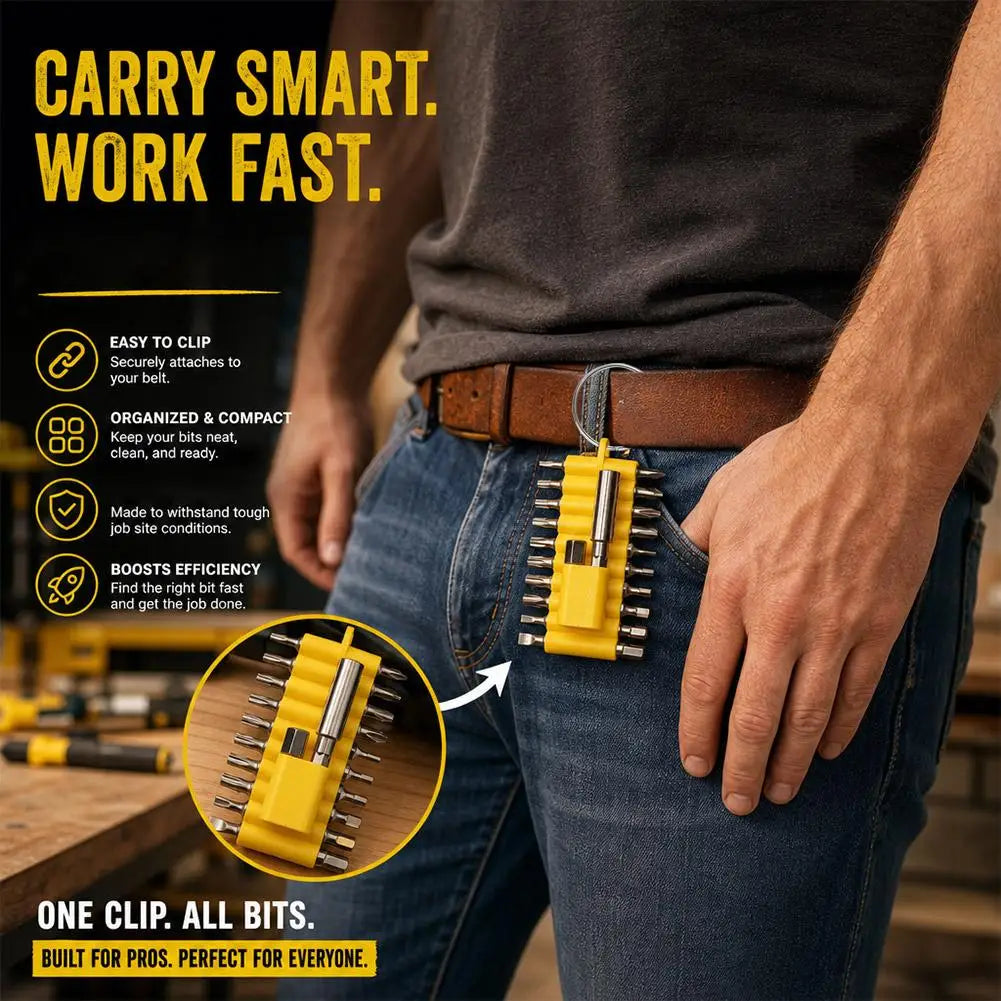 22-Hole Screwdriver Bit Holder & Hex Drill Bit Organizer