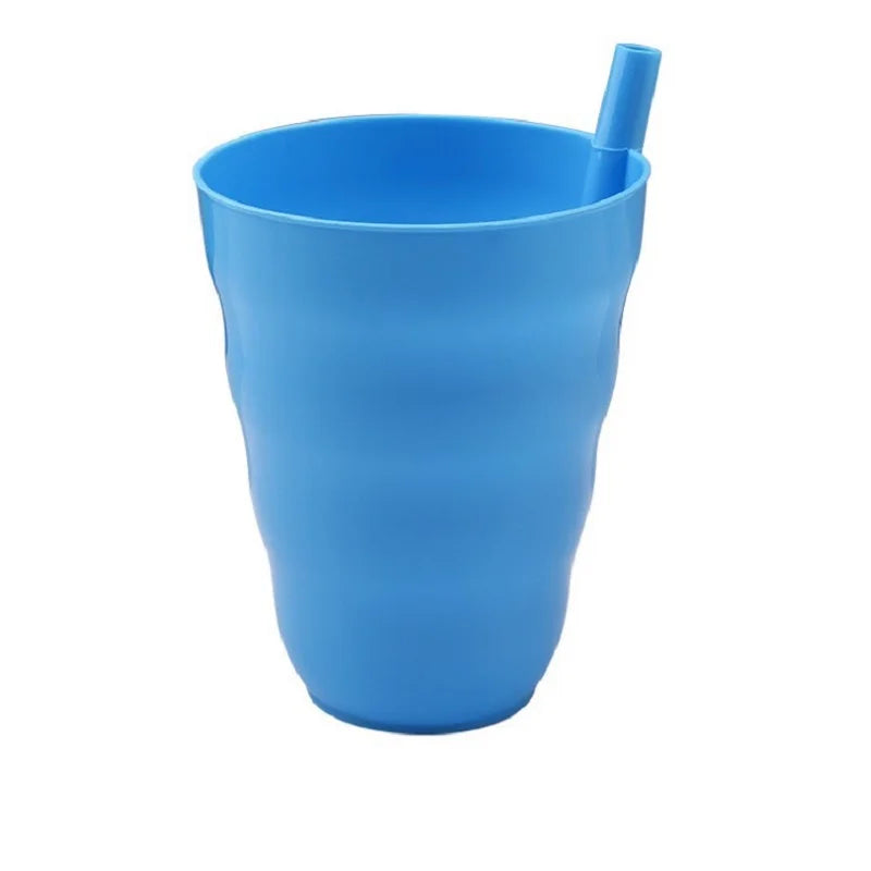 Pack of 4 10OZ Direct Cup with Straw for Kids Cup with Built in Straw Stackable BPA-Free Plastic Sip-A-Cup Drink Tumblers Milk Peaceful Pleasures Health and Wellness