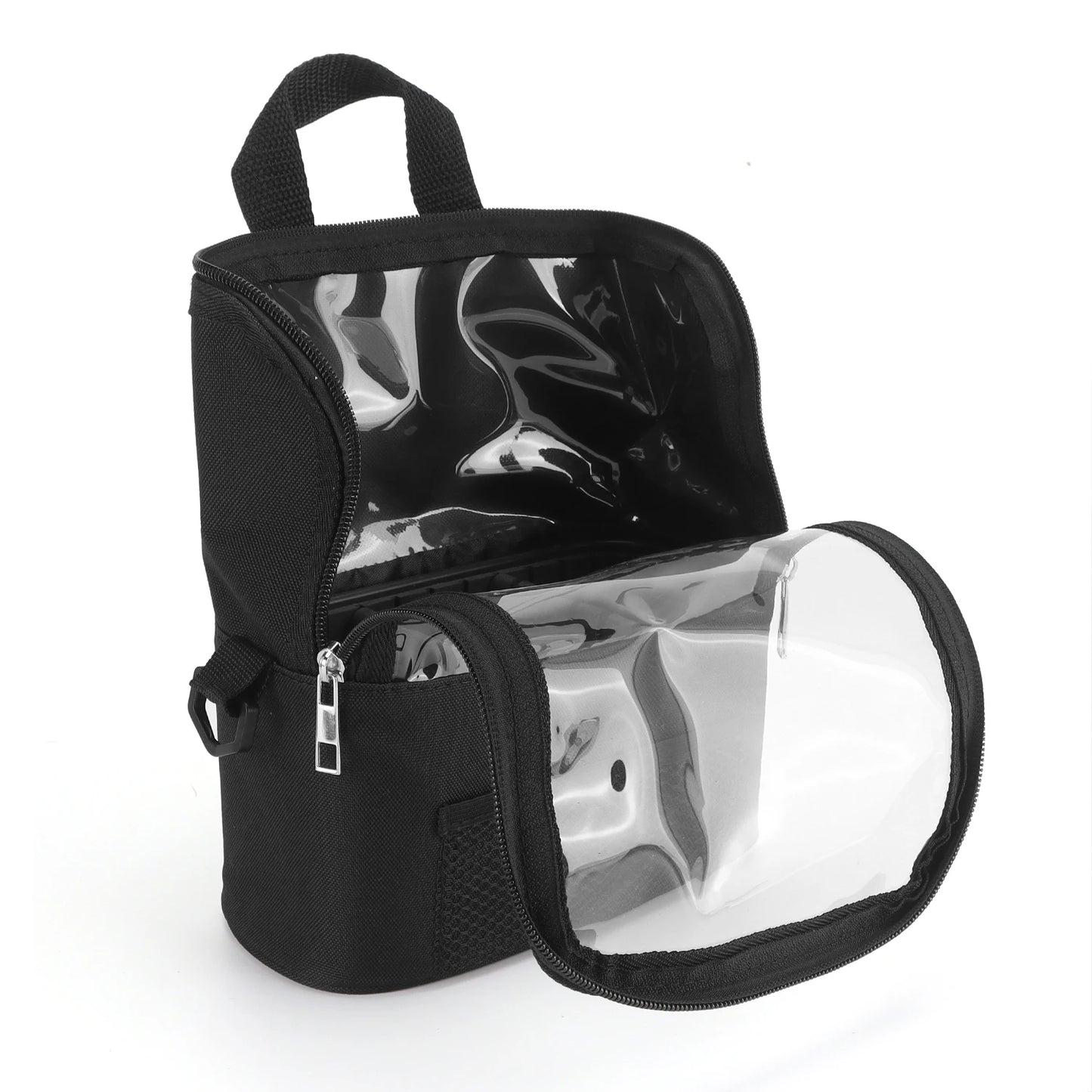 PVC Transparent Makeup Bag Large Capacity Waterproof Travel Toolbag Portable Barber Beauty Cosmetics Tools Storage Case Supplies Peaceful Pleasures Health and Wellness black