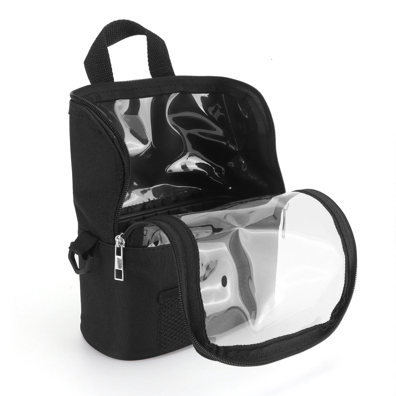PVC Transparent Makeup Bag Large Capacity Waterproof Travel Toolbag Portable Barber Beauty Cosmetics Tools Storage Case Supplies Peaceful Pleasures Health and Wellness black