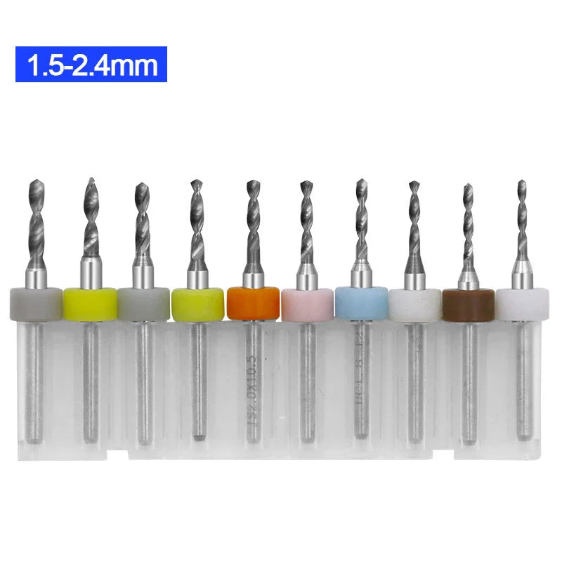 PCB Micro Drill Bit Set – 10pc Tungsten Carbide CNC Bits