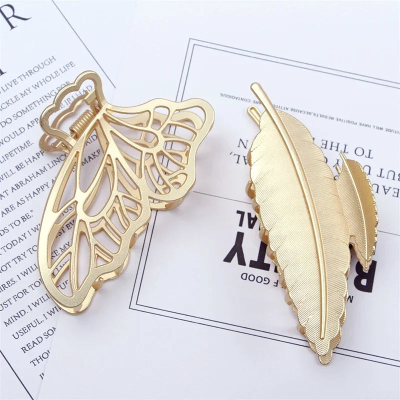 Hollow Butterfly Tassel Hair Clips – Vintage Gold Metal Pins