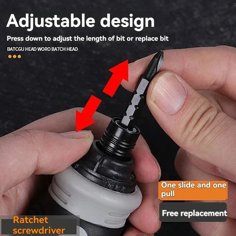 12 in 1 Ratchet Screwdriver Set Labor-Saving Dual-Purpose Short Radish Head CR-V Bits 3-Way Adjustment DIY Hand Tool Peaceful Pleasures Health and Wellness