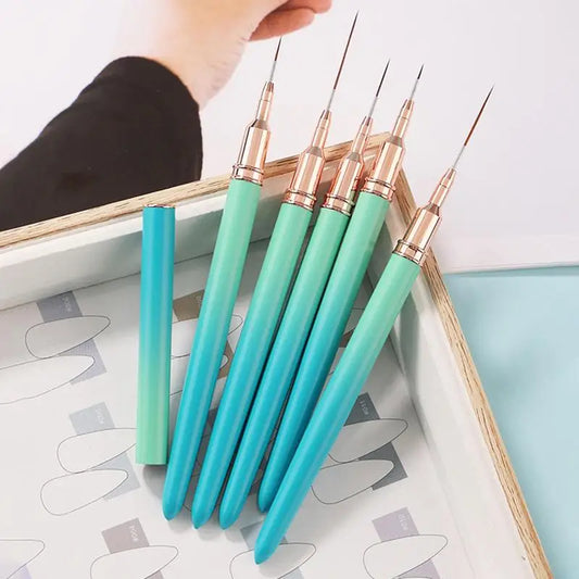 5-Piece Nail Art Liner Brush Set | Striping & Detail Brushes Nail Art Brush Set Oasis Select