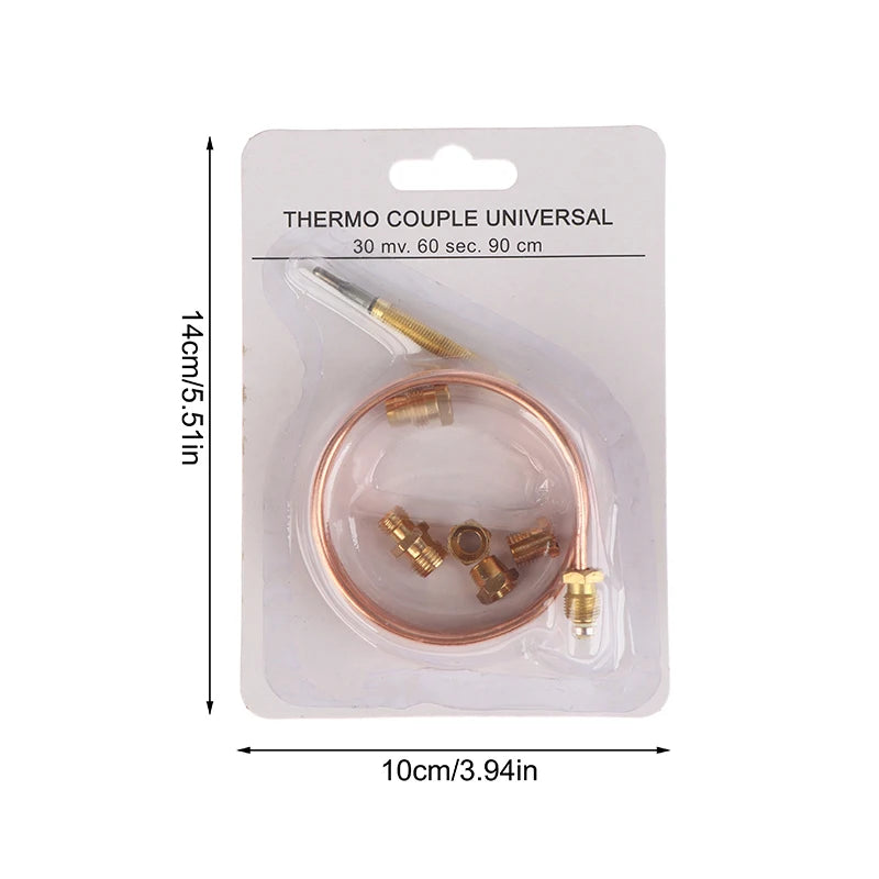Universal 3.0mv Gas Stove Thermocouple With 5 Nuts Heating Gas Burner Replace Thermocouple Adaptor Gas Stove Parts Replacement Peaceful Pleasures Health and Wellness Gold
