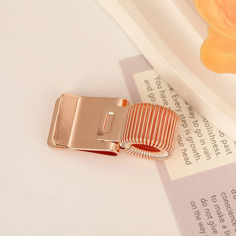 Metal Spring Pen Clip – Gold Retro Notebook Pen Holder