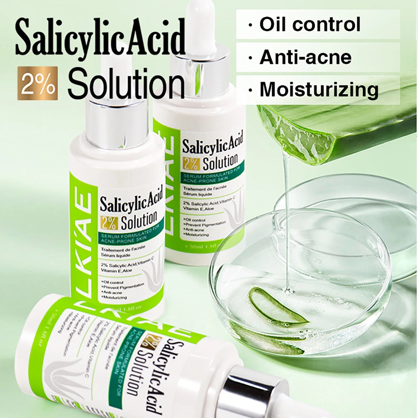 AILKE Aloe Vera Brightening Face Serum – Vitamin C & E, 50ml