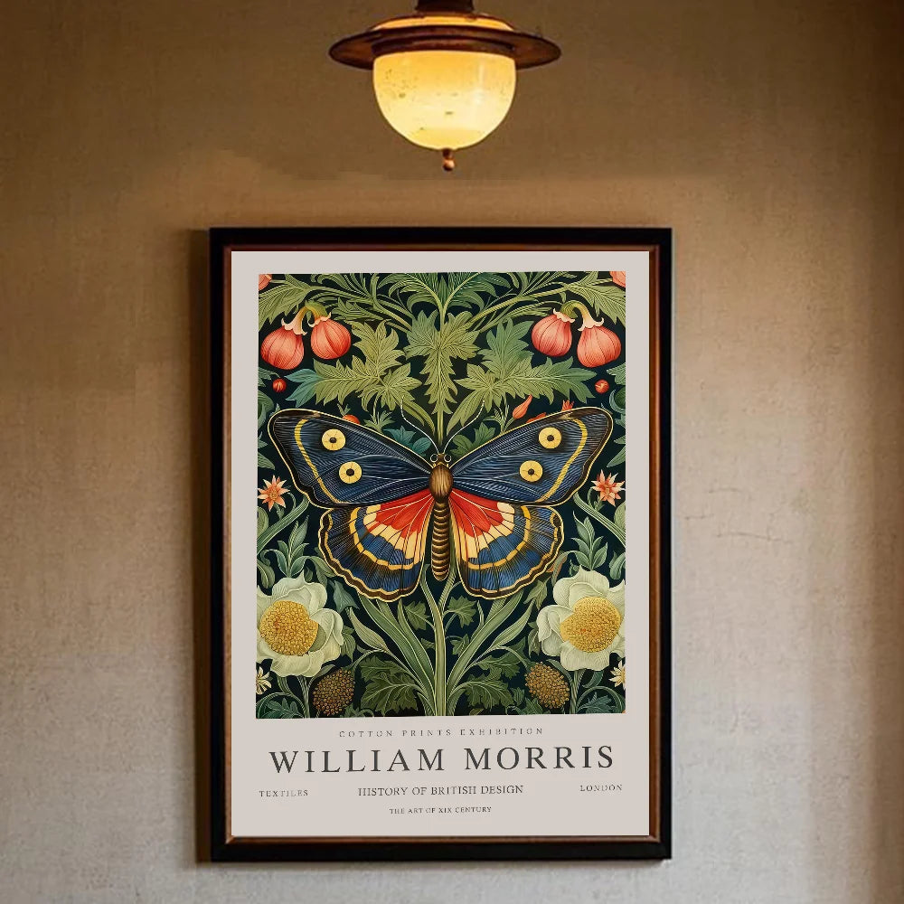 William Morris Animals & Flowers Wall Poster | HD PVC Art Decorative Wall Poster Peaceful Pleasures Health and Wellness
