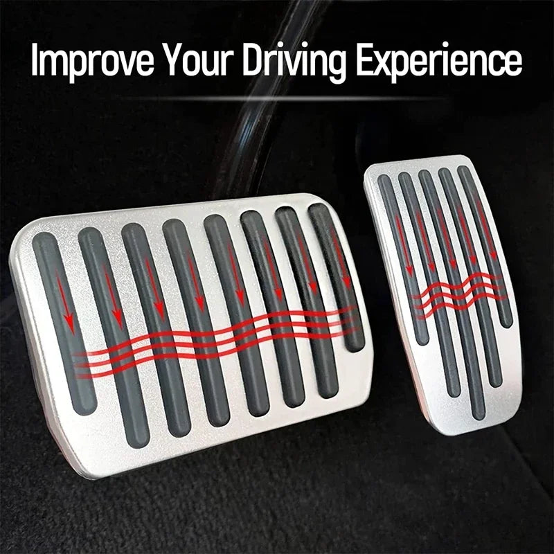 Futhope Car Foot Pedal Pads Covers For Tesla Model 3 Y Highland 2021-2024 Litchi grain anti Slip Accelerator Brake Rest Pedal Peaceful Pleasures Health and Wellness