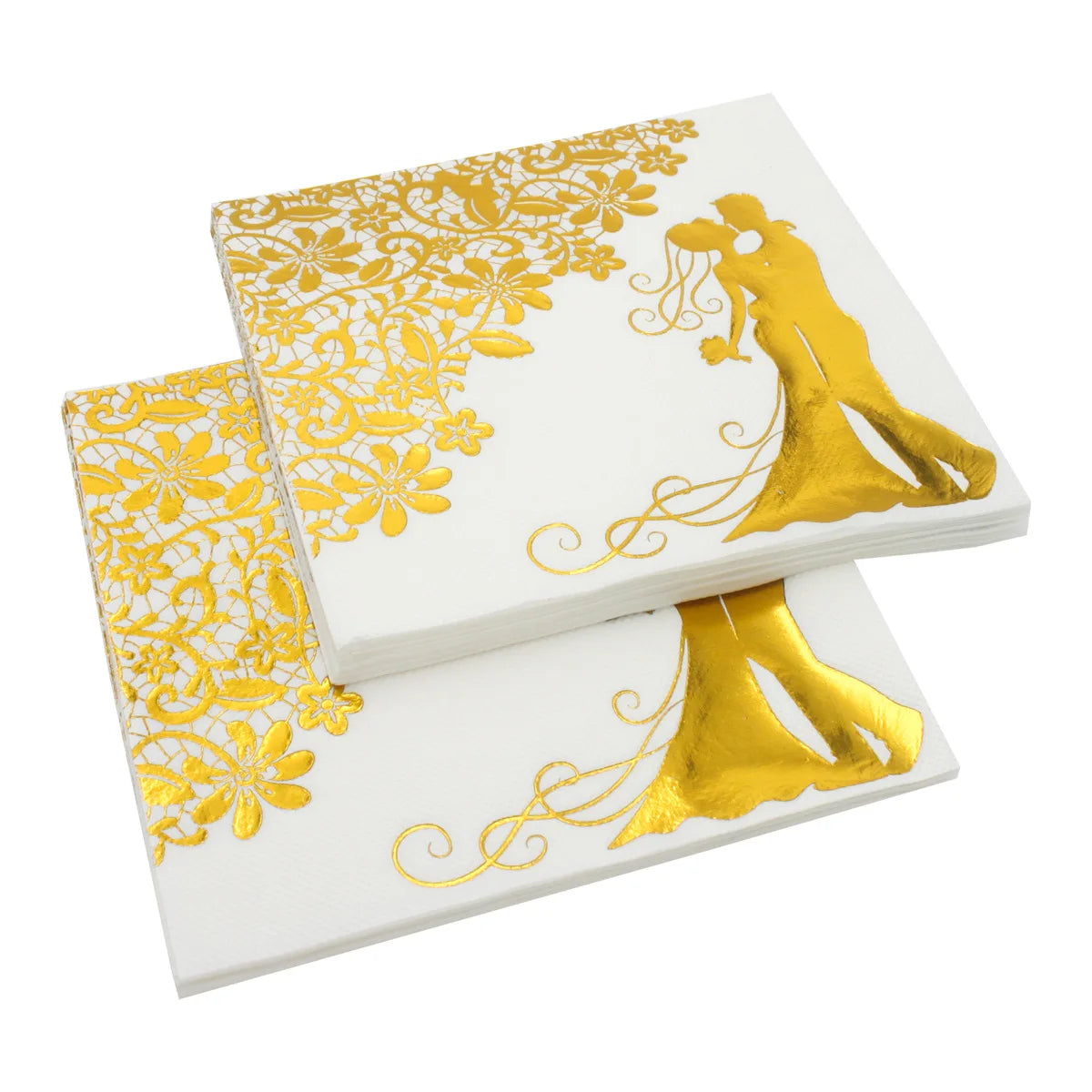 Gold Disposable Napkins of Cocktail for Mr and Mrs Birthday or Wedding Perfect for Parties and Elegant Dining Occasion Peaceful Pleasures Health and Wellness 2 Bag Wedding