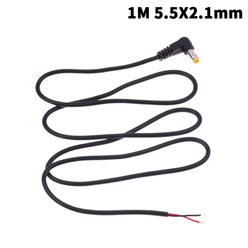 5.5 X 2.1mm/2.5mm Right Angle DC Power Cable DC Male Plug Power Contor Plug Contor Extension Line Peaceful Pleasures Health and Wellness A5