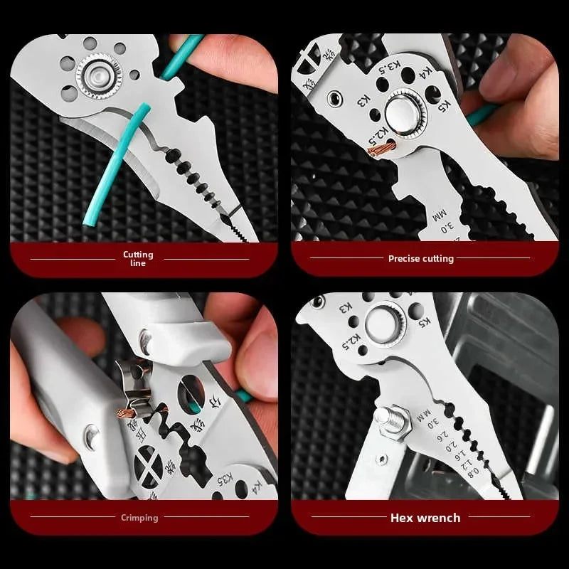 Professional Electrician Pliers, Multi-Function Wire Stripping and Crimping Tool for Electrical Wiring, Must-Have Electrician Peaceful Pleasures Health and Wellness