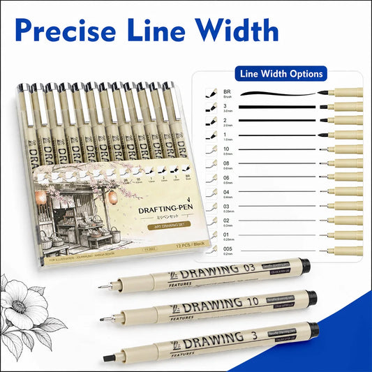 12 Drawing Needle Pen Student Engineering Design Hand Comic Peaceful Pleasures Health and Wellness